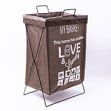 Кошик для білизни на підставці 36×32×52 (см) м'який Коричневий HP-41-11HAKI