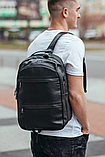 Чоловічий рюкзак для ноутбука та документів 28х42х18, сумка на спину з натуральної шкіри Tiding Bag B2-37342A, фото 8
