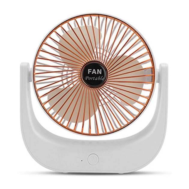 Вентилятор Portable Fan F138 настільний акумуляторний безшумний Біло-мідний, фото 1