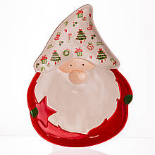 Сервірувальне новорічне блюдо для закусок Marry Cristmas 27×21 (см) з порцеляни CR-1-14