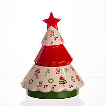 Конфетниця новорічна порцелянова Ялинка Ø15 (см) CR-1-21