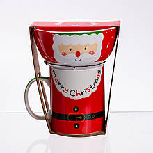 Набір порцелянова чашка з піалою Merry Christmas 350 (мл) CR-1-48