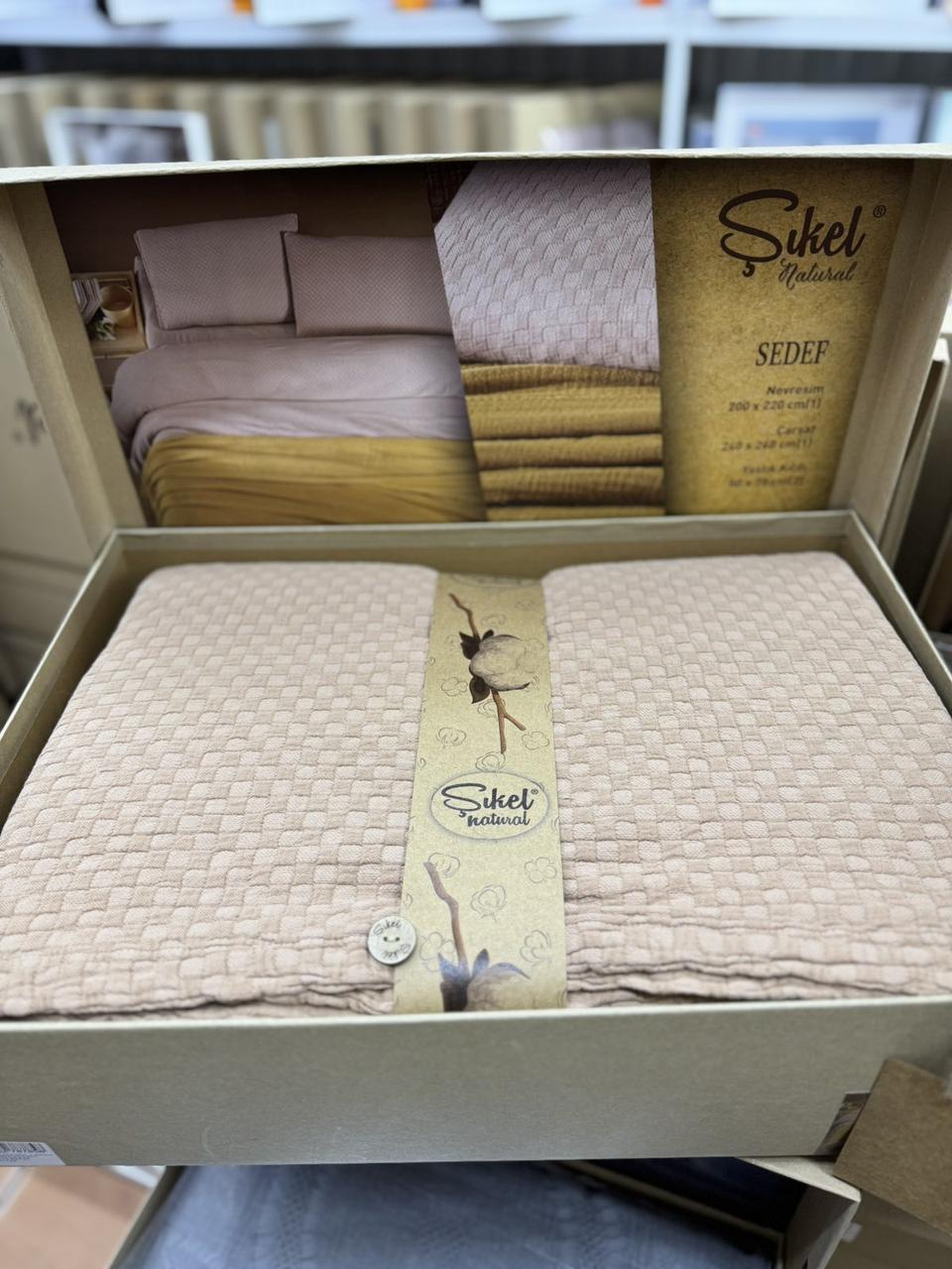 Двоспальний Євро комплект Sikel Sedef Inci Муслін, фото 1