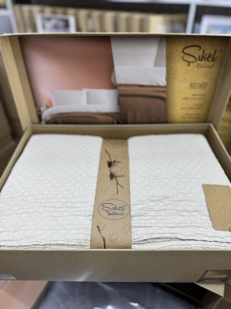 Двоспальний Євро комплект Sikel Sedef Sutlu Муслін, фото 1