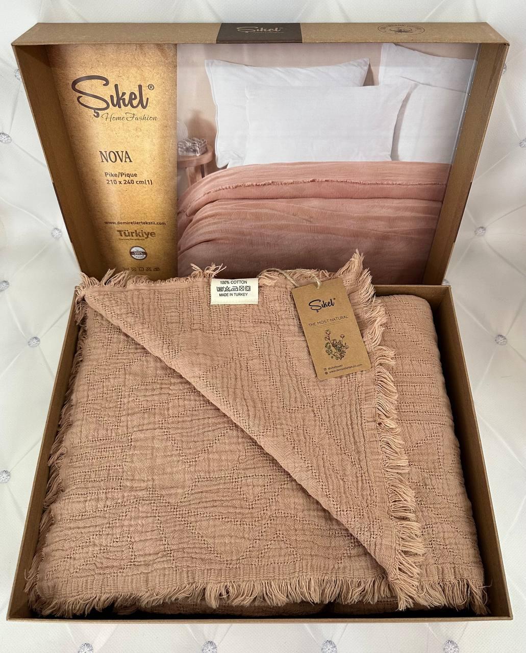 Муслінове покривало Sikel Nova Kahve 210х240 см, фото 1