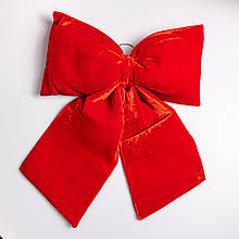 Оксамитовий бант для декору на ялинку 35×45 (см) Червоний CR-2-15