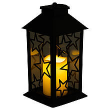 Ліхтар декоративний 14×14×30 (см) підвісний з LED підсвічуванням Чорний CR-3-2