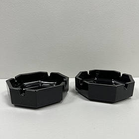 Набір попільниць 2 шт 11х11х3,5 см Pasabahce Kosem 54076 чорний