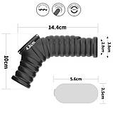 Вібруюче ерекційне кільце, насадка на пеніс Knights Ring з мошонковим рукавом чорне LOVETOY 14 см, TPE, фото 3