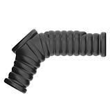 Вібруюче ерекційне кільце, насадка на пеніс Knights Ring з мошонковим рукавом чорне LOVETOY 14 см, TPE, фото 4