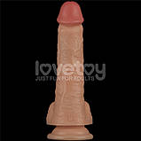 Реалістичний вібратор, вібромасажер на присоску Vibrating Power Basics Cock 8 дюймів, 10 режимів вібрації, фото 4