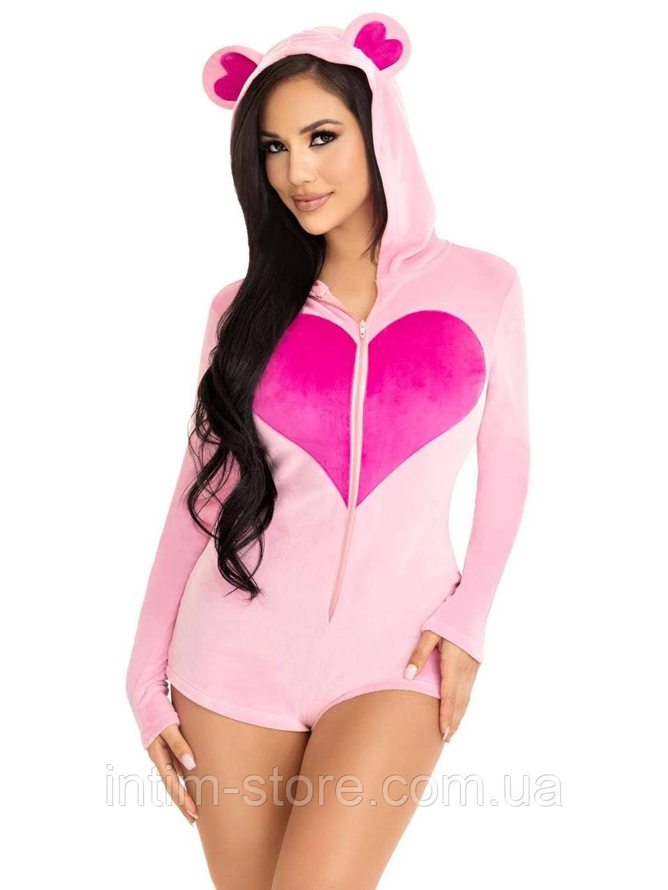 Комбінезон «Солодкий ведмедик» Leg Avenue Sweetheart Bear Velvet Romper S, фото 1