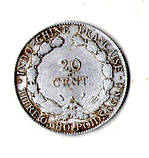 Французький Індокитай 20 сантимів 1923 рік Срібло 0.680, 5.4g, ø 26mm №533, фото 2