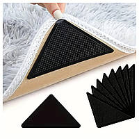4 шт. Антиковзних наклейок під килим — трикутні гумові підкладки для фіксації килимів і доріжок