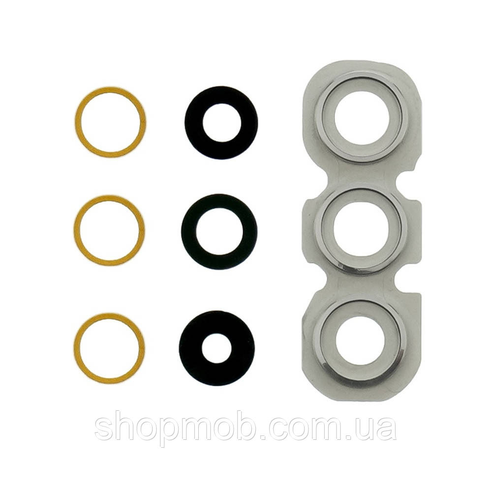 Скло камери зі сріблястою рамкою для смартфона Samsung Galaxy A34 модель A345 захисне