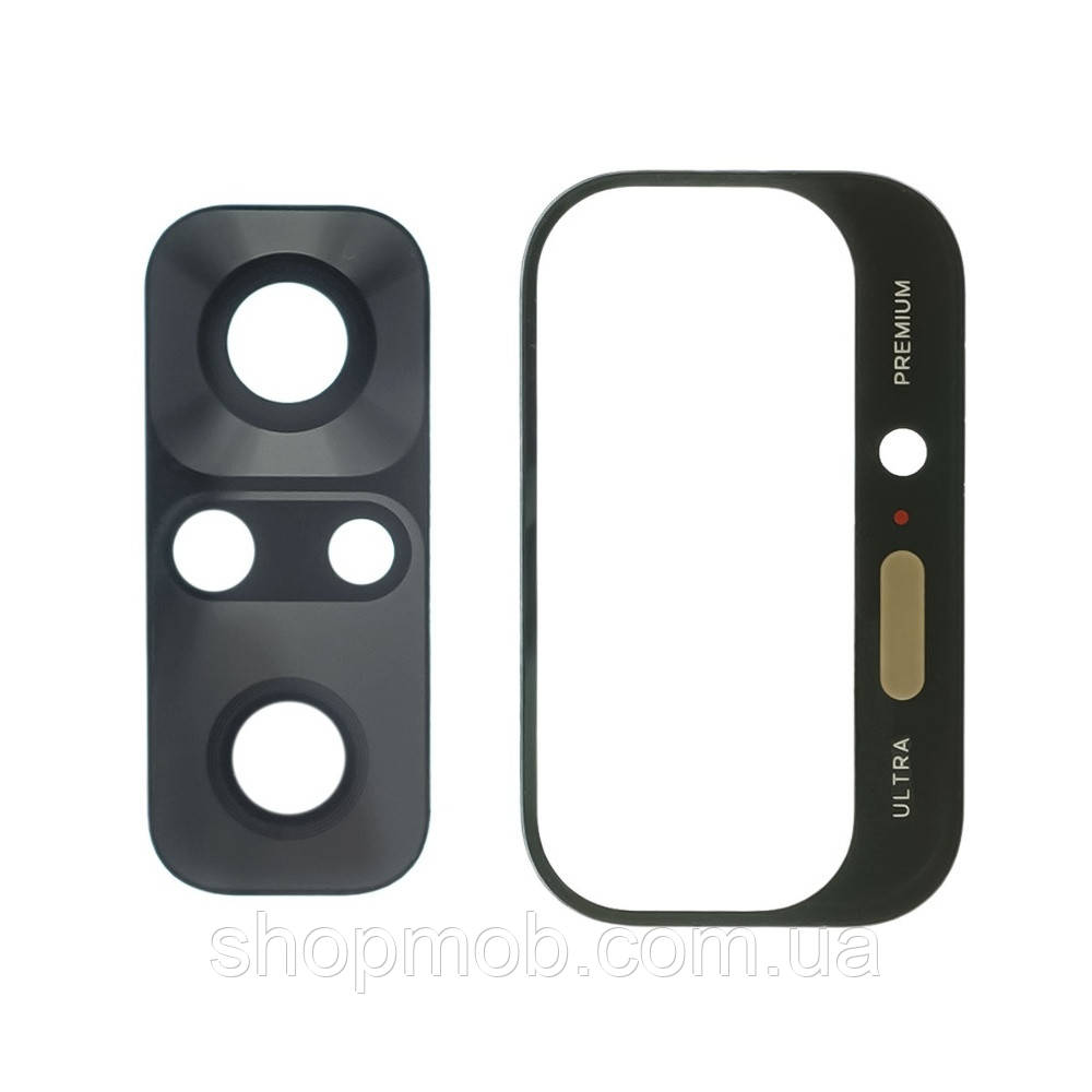 Скло камери з чорною рамкою для смартфона Xiaomi Redmi Note 10 Pro захисне 2.5D антивідблискове