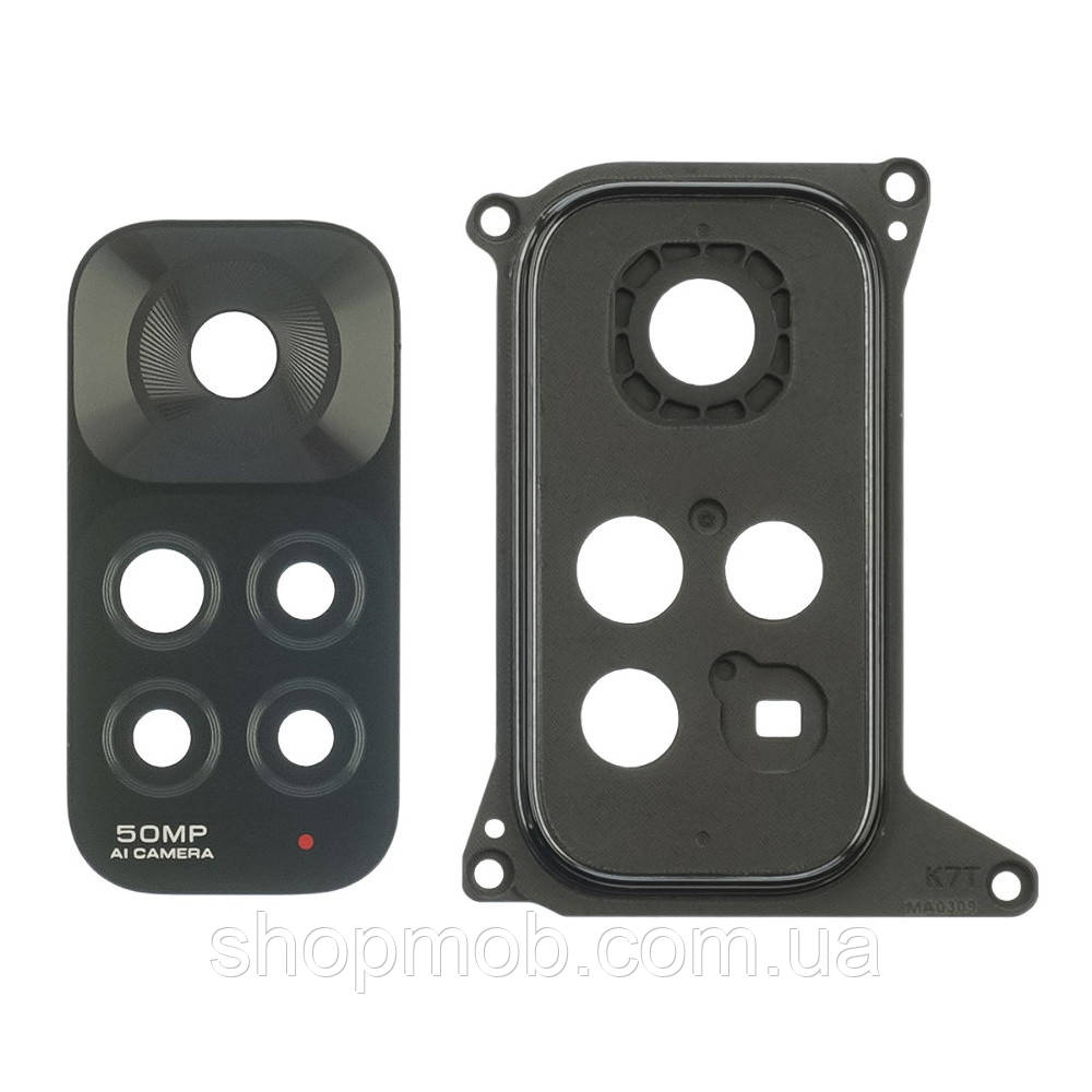 Скло камери із сірою рамкою для смартфона Xiaomi Redmi Note 11 4G захисне аксесуар для фотоапарата