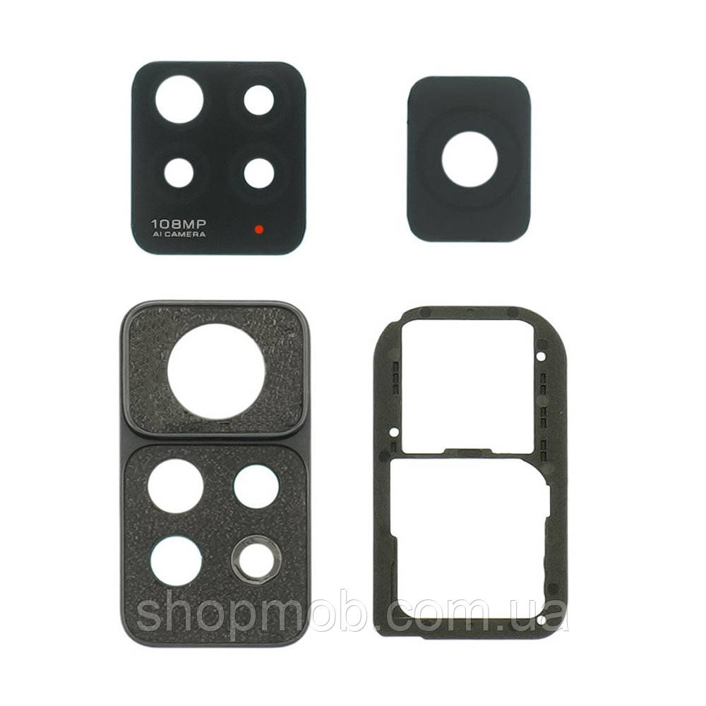 Скло камери для смартфона Xiaomi Redmi Note 11 Pro 4G із сірою рамкою захисний аксесуар для фото