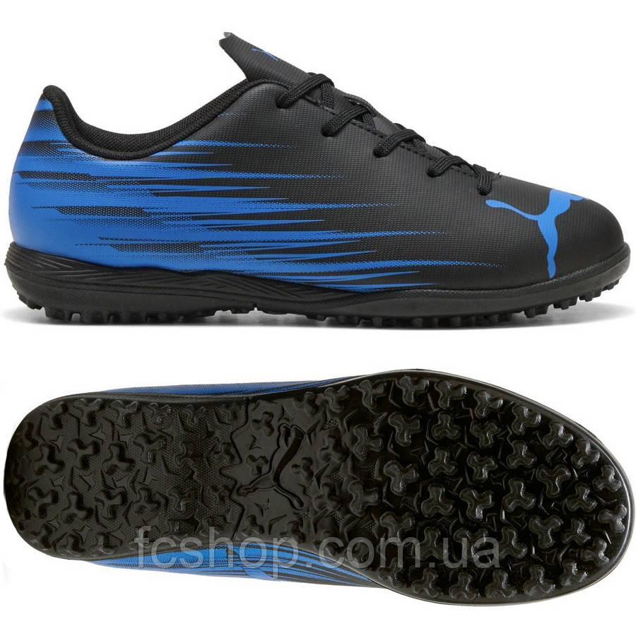 Сороконіжки дитячі Puma ATTACANTO II TT JR чорно-сині 108497-03, Чорний, Розмір (EU) — 29, фото 1