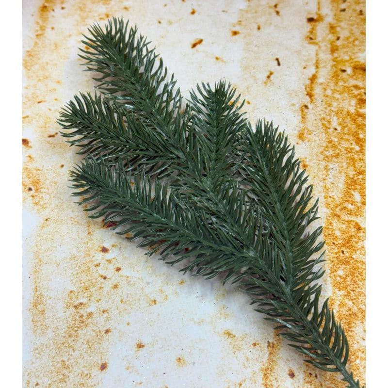 Декоративна гілка 34 см п'ятипала гілка для флористики Зелена 1 шт., фото 1