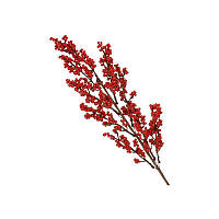 Гілка декоративна 63 см із глянсовими ягодами Червона 1 шт.