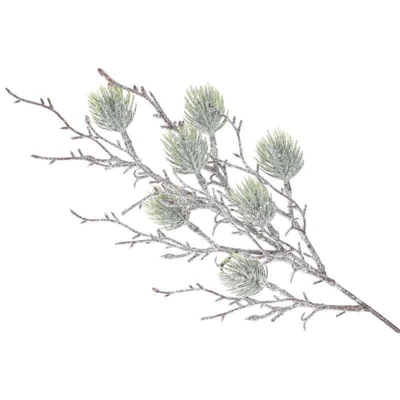 Декоративна гілка 51 см з ефектом морозного напилення для зимової флористики, фото 1