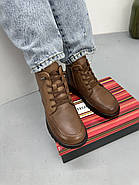 Жіночі демісезонні черевики MeegoComfort 25X20071-1 Brown Battal коричневі шкіряні, фото 3