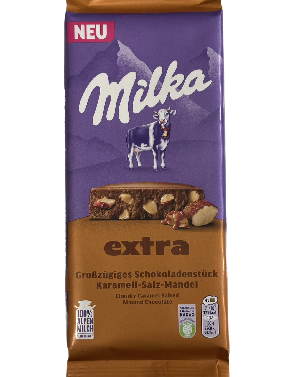 Шоколад Milka Extra Caramel Salted Almond Карамель і Мигдаль 190 г