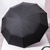 Парасолька автоматична з дерев'яною ручкою класична з поліестеру діаметр 116 см Чорна HP-23-8B