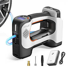 Акумуляторний компресор Litheli з ліхтарем, живлення від павербанку (УМБ Litheli Power Bank 20000 mAh, 45 W, 2А в комплекті)