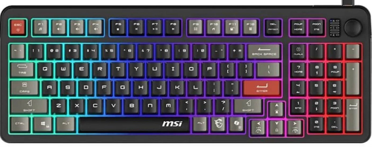 Клавіатура мембранна MSI FORGE GK110 UA 98key, USB-A, EN/UKR/RU, LED, чорний, фото 1