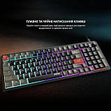 Клавіатура мембранна MSI FORGE GK110 UA 98key, USB-A, EN/UKR/RU, LED, чорний, фото 7