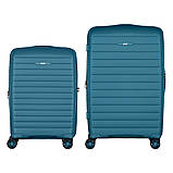 Набір валіз 2E, Aero, поліпропілен, (M+S), TSA, 4 колеса, EXP, синій, фото 3