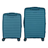 Набір валіз 2E, Aero, поліпропілен, (M+S), TSA, 4 колеса, EXP, синій, фото 4