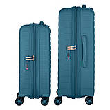 Набір валіз 2E, Aero, поліпропілен, (M+S), TSA, 4 колеса, EXP, синій, фото 5