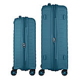 Набір валіз 2E, Aero, поліпропілен, (M+S), TSA, 4 колеса, EXP, синій, фото 6