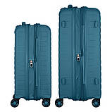 Набір валіз 2E, Aero, поліпропілен, (M+S), TSA, 4 колеса, EXP, синій, фото 7