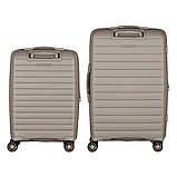 Набір валіз 2E, Aero, поліпропілен, (M+S), TSA, 4 колеса, EXP, сіро-коричневий, фото 4