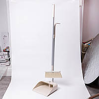 Набір віник і совок на довгій ручці для підлоги 25×24×100 см щітка віник для прибирання Бежевий HP-45-15BE