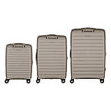 Набір валіз 2E, Aero, поліпропілен, (L+M+S), TSA, 4 колеса, EXP, сіро-коричневий, фото 5