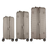 Набір валіз 2E, Aero, поліпропілен, (L+M+S), TSA, 4 колеса, EXP, сіро-коричневий, фото 8