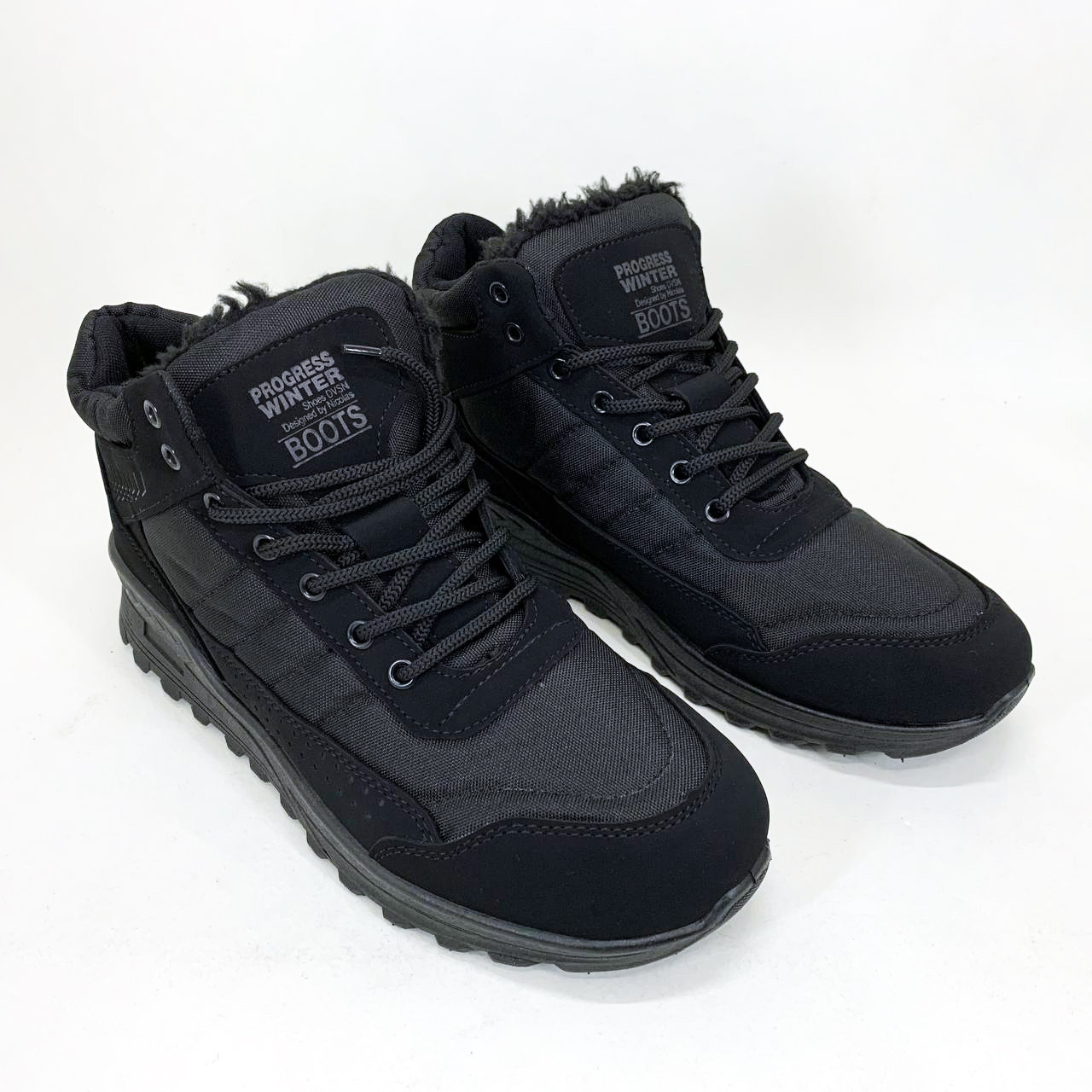 Черевики чоловічі 45р 29см, Термо кросівки зимові, Зимові чоловічі кросівки з текстилю, фото 1