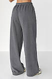 Спортивні штани з плюшевим начісом - темно-сірий цвет, XL (є розміри), фото 2