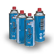 Набір із 4 шт газових балонів бутанових Quest, 220гр