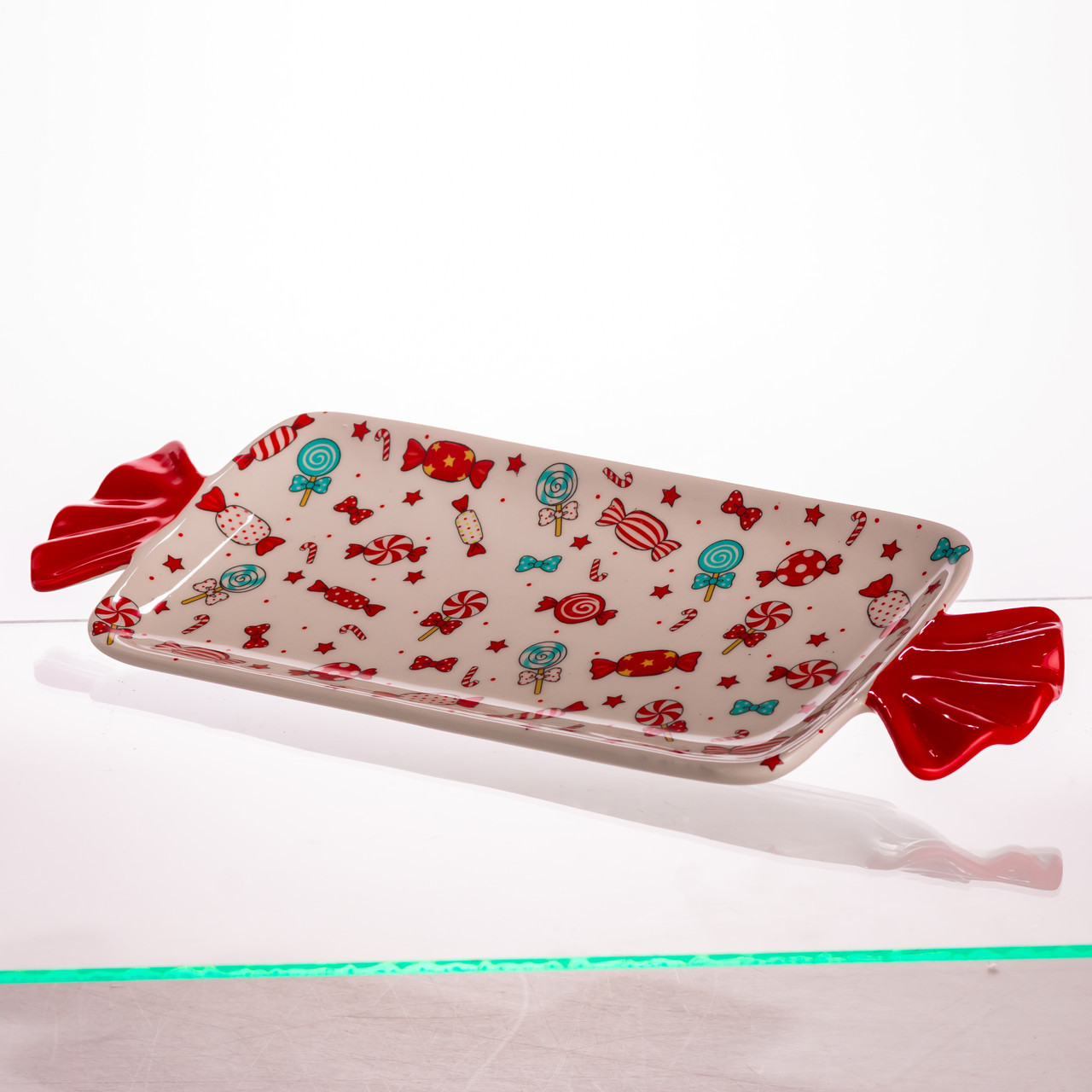 Блюдо сервірувальне Merry Christmas 35×12.5 (см) прямокутне з ручками з порцеляни CR-1-29, фото 1