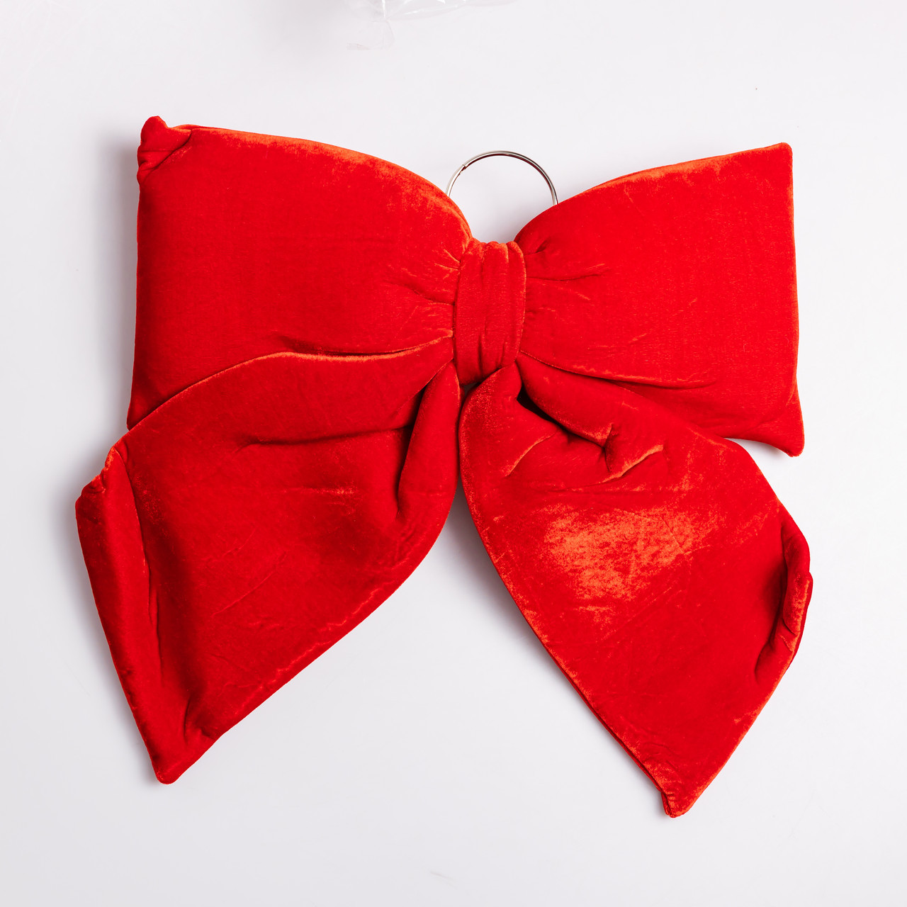 Оксамитовий бант для декору на ялинку 45×50 (см) Червоний CR-2-14