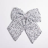 Бант новорічний для декору з паєтками на ялинку 35×45 (см) Сріблястий CR-2-27