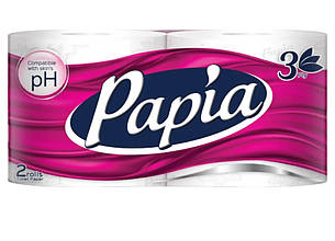 94761 -25% PAPIA  Папiр туалетний 3-х шаровий 2 шт//24