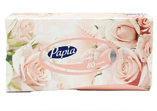 90597 -15% PAPIA Серветки косметичні двошарові  80 шт картон//24