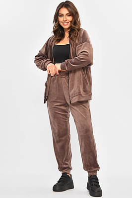 Спортивний костюм жіночий напівбатальний шоколадного кольору 207611T Безкоштовна доставка